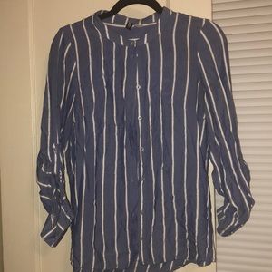 H&M, Purple/blue striped button down
